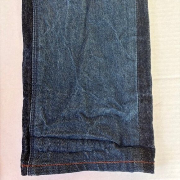 Akoo Denim Jeans Mens 34 Med Wash Dark Wash Blue Straight Leg Cotton Streetwear - Picture 5 of 8